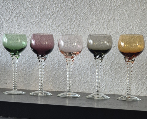 Verres vin multicolores - a,