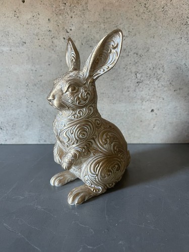 Statue lapin doré déco - doré,