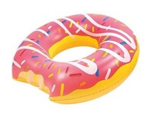 Bouée géante donut rose Ø 119 cm ; centre Ø 46 cm - Jeu piscine, mer