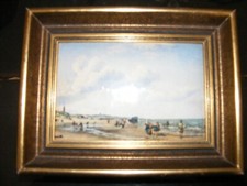 Paysage Miniature emaux Helca Reproduction Plage à Scheveningen A .van de Velde