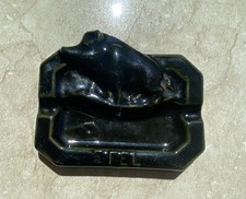 Cendrier publicitaire en fonte Émaillée Signé EFEL  SANGLIER Motif Chasseur