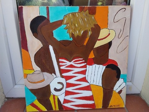 Tableau huile sur - , toile