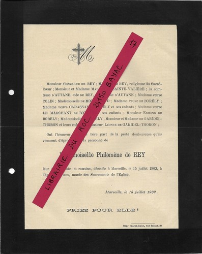 Faire part deces philomène - part,