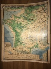 Lot de 2 Cartes scolaires Hatier type Vidal France Physique