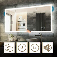 Miroir Salle de Bain Avec Éclairage LED Interrupteur | Horloge | Bluetooth | L01