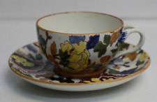 Tasse et sous tasse en faïence de GIEN décor pivoine