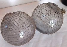 Paire de flotteurs de filet de pêche en verre soufflé - Boulle marine