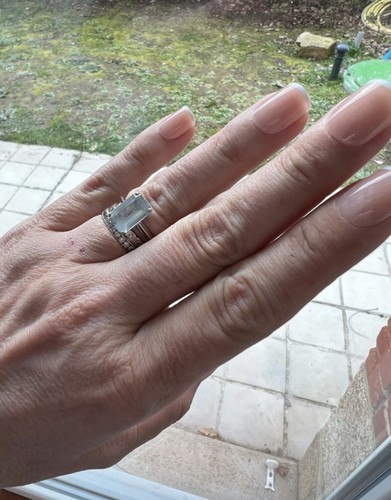 Bague blanc aigue marine - bague, or