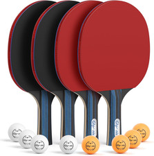 Premium Ping Pong Paddle Set with Balls & Case for Indoor/Outdoor Play