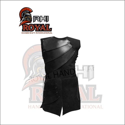 Gilet cuir style viking - gilet,