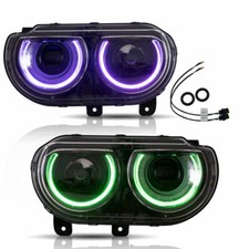 VLAND LED Phares RVB Changement de Couleur Lampes Pour 2008-14 Dodge Challenger