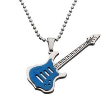 Pendentif guitare bleue en