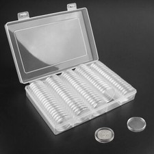 100 Pièces Capsules de Pièces de Monnaie Ronds de 30 mm Classeur Pieces de Mo...