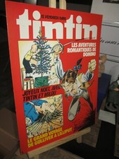 Tintin-Affiche cartonnée pour Librairie-Grand format-40 cm x 30 cm-1980