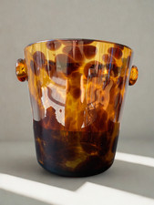 Seau à glaçons vintage Empoli pour Dior – verre soufflé écaille de tortue