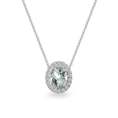 Collier pendante ovale halo - collier,