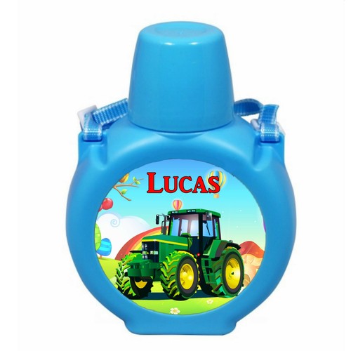 Gourde bleue enfant tracteur - gourde,