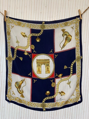Foulard carré soie vintage - foulard, de