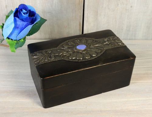 Coffret boîte bois noirci - boîte, en
