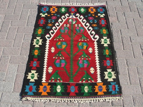 3x5 dos aztèque - aztèque,, kilim