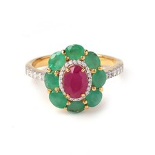 Bague en rubis naturel et