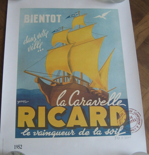 Affiche ricard 1952 série - 1952,
