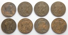 Lot de 8 x 10 Centimes Daniel-Dupuis 1900 à 1921