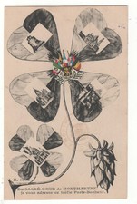 CPA 75 - PARIS : PENSÉE DU SACRÉ-COEUR de MONTMARTRE - DRAPEAUX - TRÈFLE