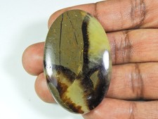 Cabochon ovale jaune naturel AA++ pierre précieuse en vrac 33X51MM P708