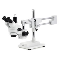 AmScope 7X-45X Trioculaire Stéréo Zoom Microscope avec Double Bras Boom Support