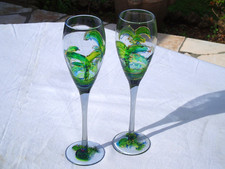 2 Verres à champagne décoré