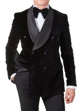 Noir Hommes Fumer Vestes Blazers de Luxe Élégant Designer Soirée Manteaux