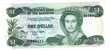 Bahamas Billet 1 Dollar 1974 1984 P43 REINE ELIZABETH QUEEN ELISABETH NEUF UNC