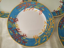 HAVILAND 4 ASSIETTES PORCELAINE DE LIMOGES MODÈLE OCEANE corail 21,5cm