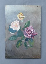 Roses, huile sur panneau