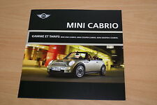MINI CABRIOLET brochure catalogue One / Cooper / Cooper S - édition 2008