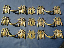 6 poignées 3 entrées serrure noeud laiton tiroirs commode 22 cm ancien Louis XVI