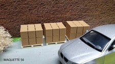 1/43 3 chargements de caisses sur palette décor quai chantier entrepôt usine