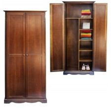 Armoire Polyvalent Ante Battants Art Pauvre Couleur Noyer Sombre CM 87x40x192H