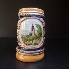 N9577 chope bière céramique faïence Saint Moritz France 2006 bistrot art déco