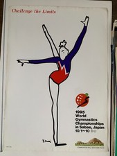 World Gymnastics championships 1995 Sabae Japan vintage poster