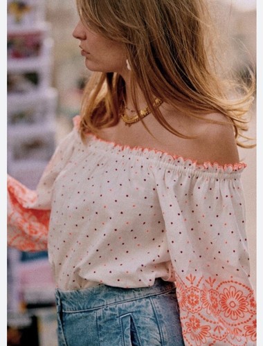 Blouse brodée sézane modèle - sézane,