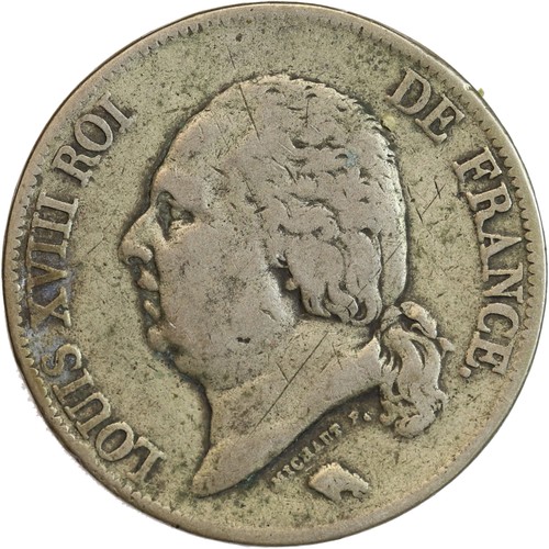 Francs louis xviii - 5, buste