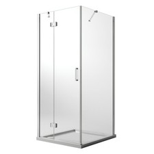 CABINE DE DOUCHE 70X50 ANGULAIRE PORTE PIVOTANTE VERRE FIXE TRANSPARENTE SALOON