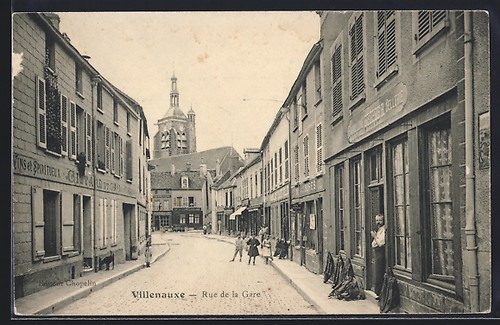 Cpa villenauxe rue la gare - cpa,