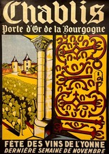 Affiche Ancienne Originale – Fête de Vins de l'Yonne – Anonyme – [1940]