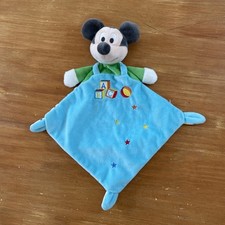 Doudou plat Mickey bleu vert