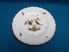 XIX° HONGRIE HEREND ASSIETTE PORCELAINE OISEAUX PAPILLONS INSECTES