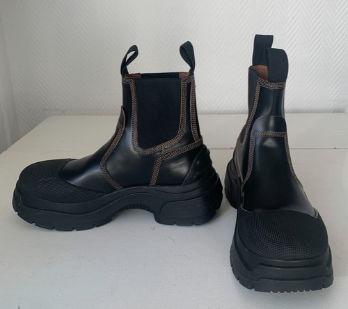 Bottines cuir noir maison - bottines,