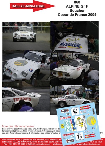 Decals ref 0860 alpine - 1/24,